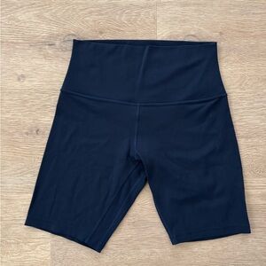 Lululemon 8” Align High Rise Bike Shorts Navy Blue Size 6